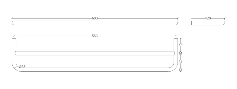 Waterevolution flow kaksoispyyheteline 60 cm PVD Harjattu Kupari A112DCPE