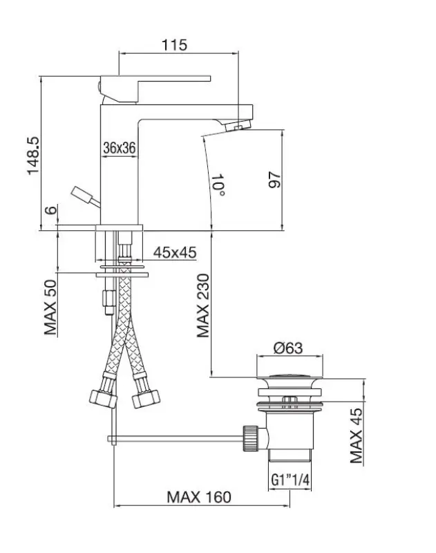 PB Kiki 1-hole sink faucet matte black