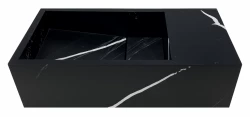 Solid-S Marble solid surface -allas B36xD18xH10cm marmori mattamusta oikea ilman hanareikää 1208954639