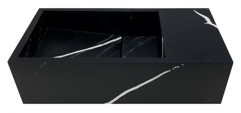 Solid-S Marble solid surface -allas B36xD18xH10cm marmori mattamusta oikea ilman hanareikää 1208954639