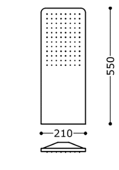 Tres Wall Shower Head 21x55 cm Round Corners Matte White 29990307BM - Productafbeelding 3