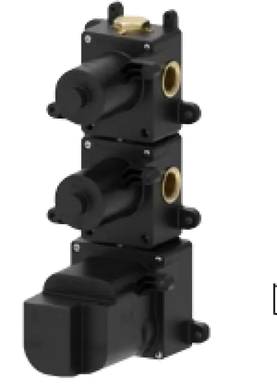 SB AESTHETICS Ronde Inbouw thermostaatkraan met 2 uitgangen / 2 x afsluitkraan mat wit 1208954948