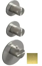 SB 316 AESTHETICS Pyöreä upotettu thermostaatin sekoitusventtiili 3 ulostulolla, kääntäjällä ja sulkuventtiilillä PVD harjattu kulta 1208954951