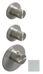 SB AESTHETICS Pyöreä upotettava termostaattihana 3 ulostulolla, vaihtajalla ja sulkuhanalla, mattavalkoinen 1208954955