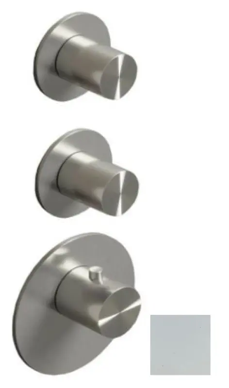 SB AESTHETICS Pyöreä upotettava termostaattihana 3 ulostulolla, vaihtajalla ja sulkuhanalla, mattavalkoinen 1208954955