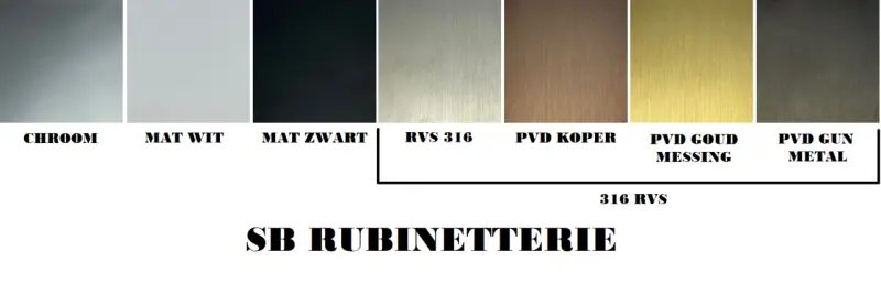 SB 316 AESTHETICS Ronde Inbouw thermostaatkraan met 3 uitgangen/ 3x stopkraan PVD gun metal harjattu 1208954967