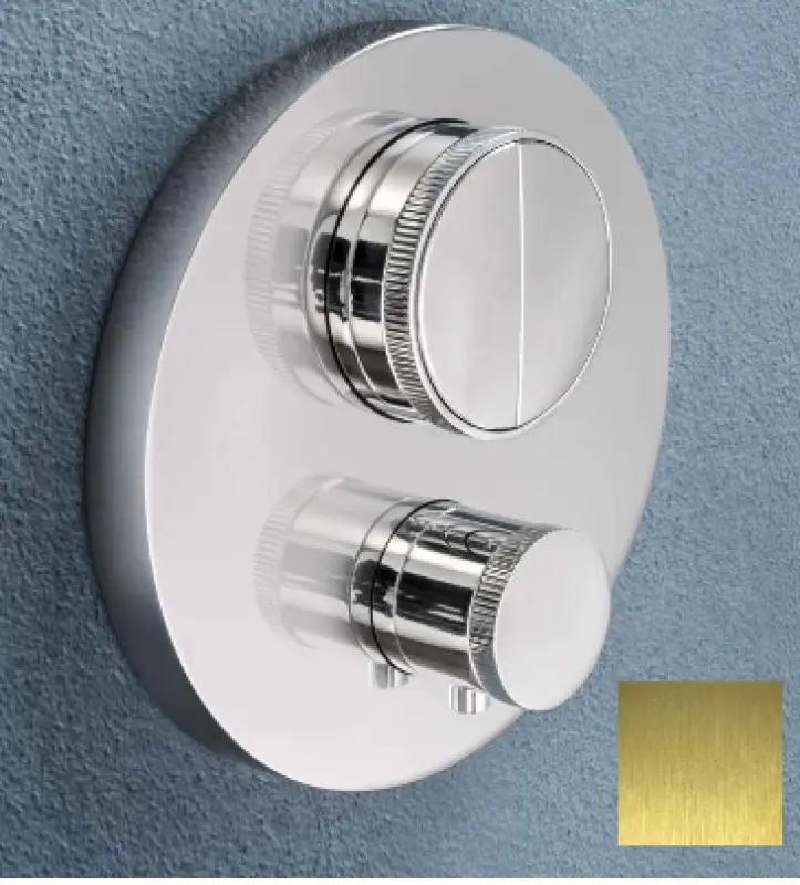 SB Push Round Upotettava termostaattihana painonappivaihtimella ja äänenvoimakkuuden säätimellä PVD-kultaharjattu 1208955071