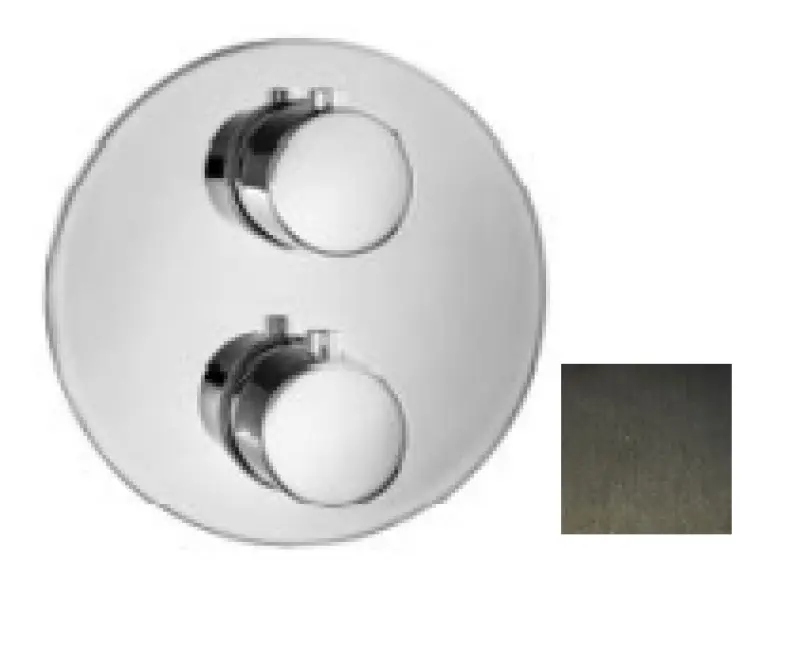 SB Universale Ronde Inbouw Thermostaatkraan met 2 uitgangen PVD gun metal 1208955168