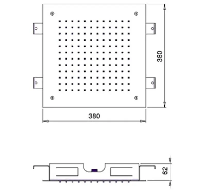 SB Square 316 Built-in Rain Shower 38x38cm PVD Gold 1208955328