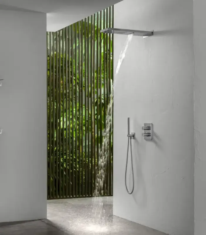 SB Square 316 Rain Shower with Wall Connection and Waterfall Shower PVD Gun Metal 1208955332