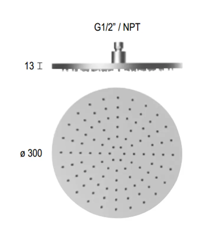 SB Round 316 rain shower head 30cm PVD copper 1208955344