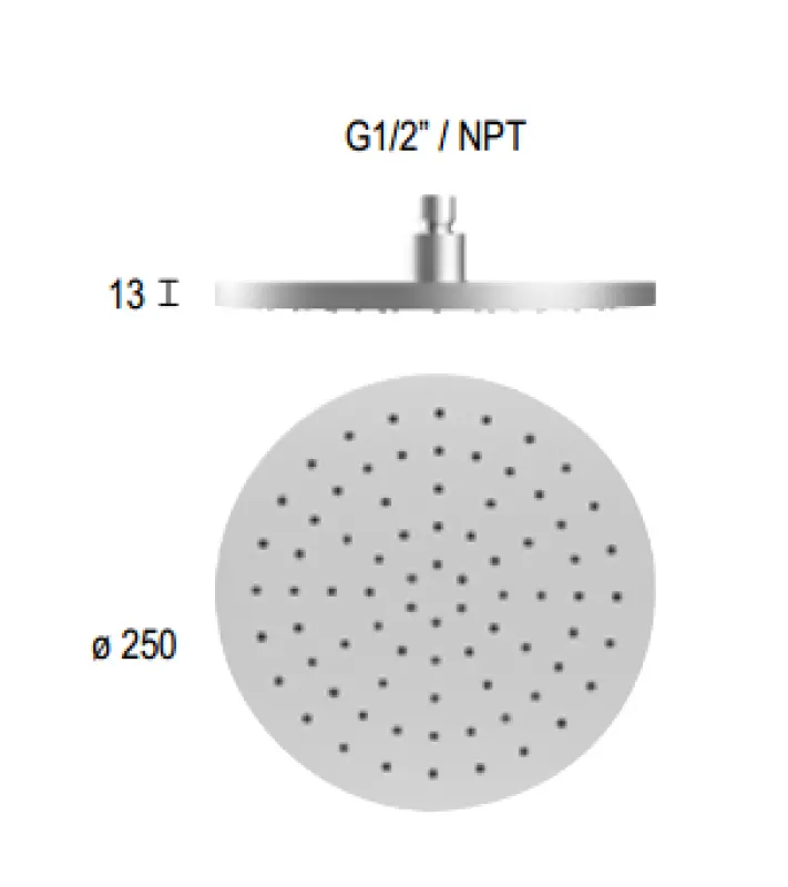 SB Round 316 rain shower head 25cm PVD gun metal 1208955349