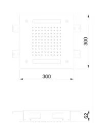 SB Easy inbouw regendouche 30x30cm volledig RVS met verlichting 1208955436