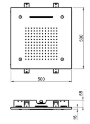 SB Chromotherapie inbouw Regendouche met 3 straalsoorten 50x50 cm PVD Gun Metal 1208955449