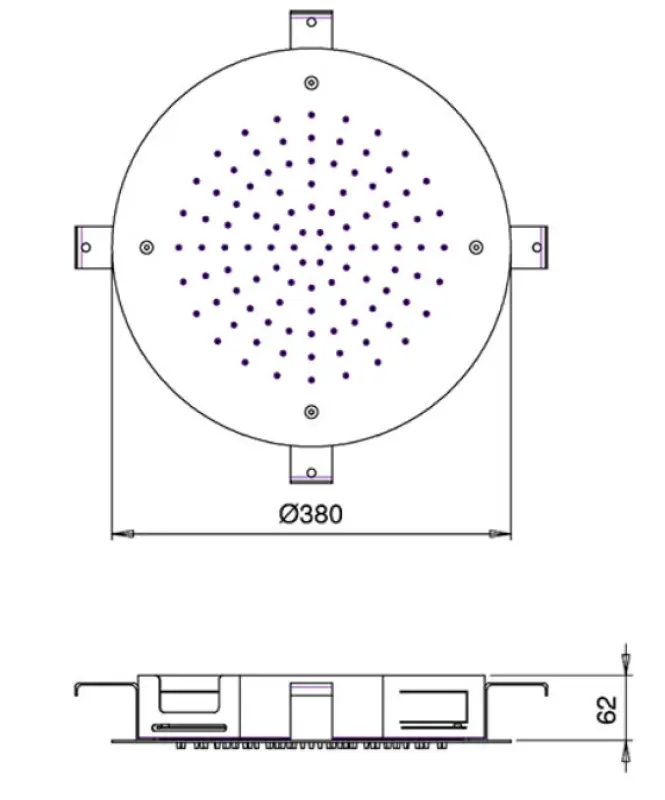 SB Round Chromotherapy Built-in Rain Shower Matte White 1208955470