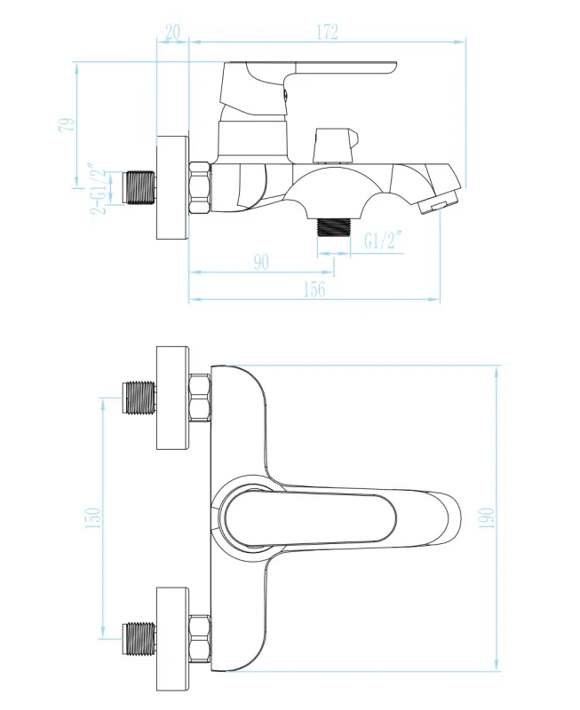 Aquadesign Tours kylpyammeen sekoitushana, mattamusta