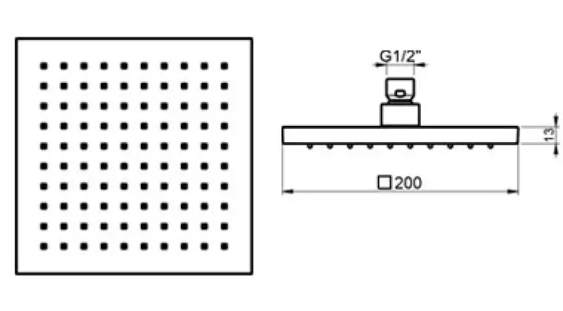 SB Rubinetterie Rain Shower Eco Air water-saving square rain shower matte white 20x20cm 1208955527