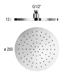 SB Round Messinki Sadesuihku Pääsuihku 25 cm Mattamusta 1208955609