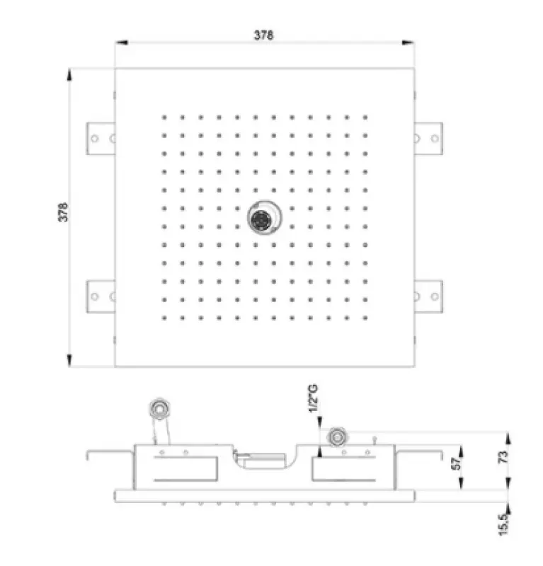 SB Rain Shower with Twist Spray 38cm Square Matte Black 1208955628