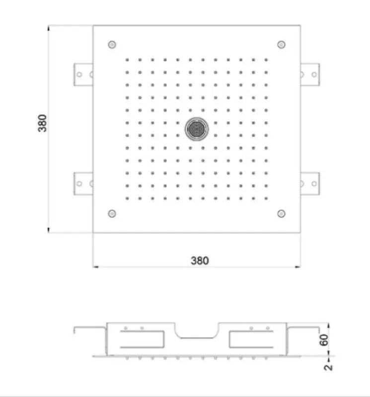 SB sisäänrakennettu sadesuihku kattoon, icicle-striitin kanssa 38x38cm PVD Kulta 1208955660