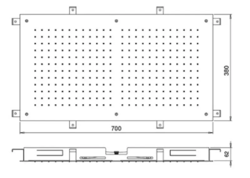 SB Temptation Built-in Rain Shower Rectangle 700x380mm PVD Copper 1208955703