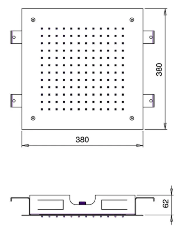 SB Temptation Built-in Rain Shower Square 38x38cm Matte White 1208955762