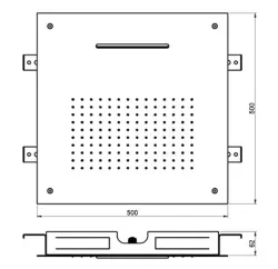 SB Square XL Sadesuihku upotettu 2-suihkuinen Mattavalkoinen 1208955768