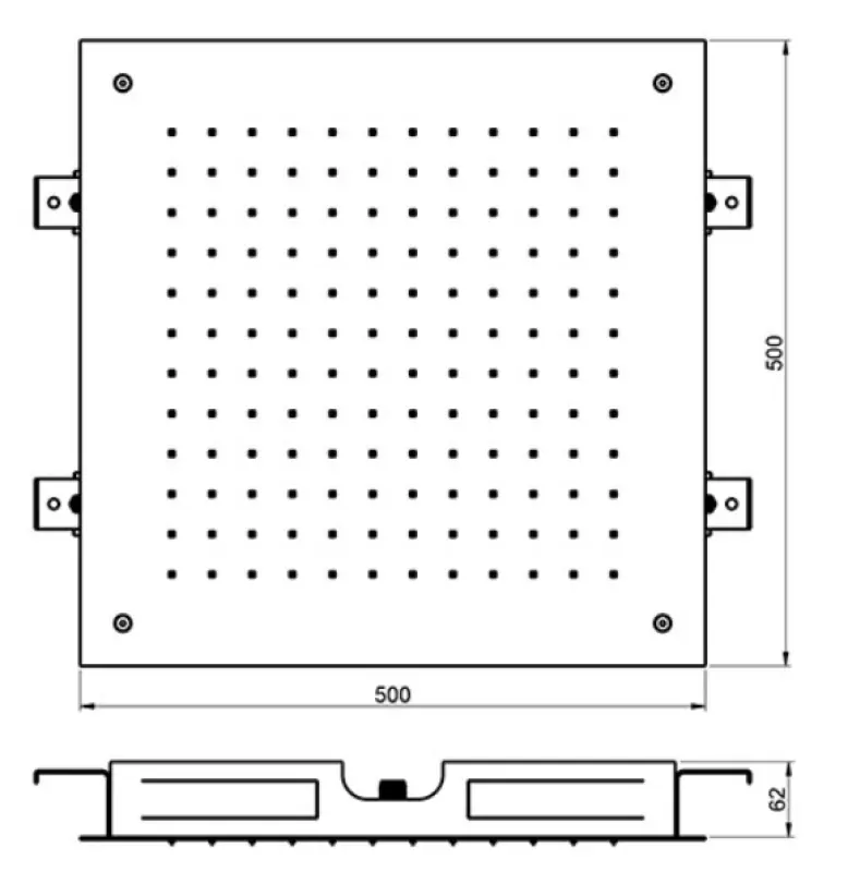 SB Temptation Sadesuihku upotettava neliö 50x50cm PVD Kulta 1208955780
