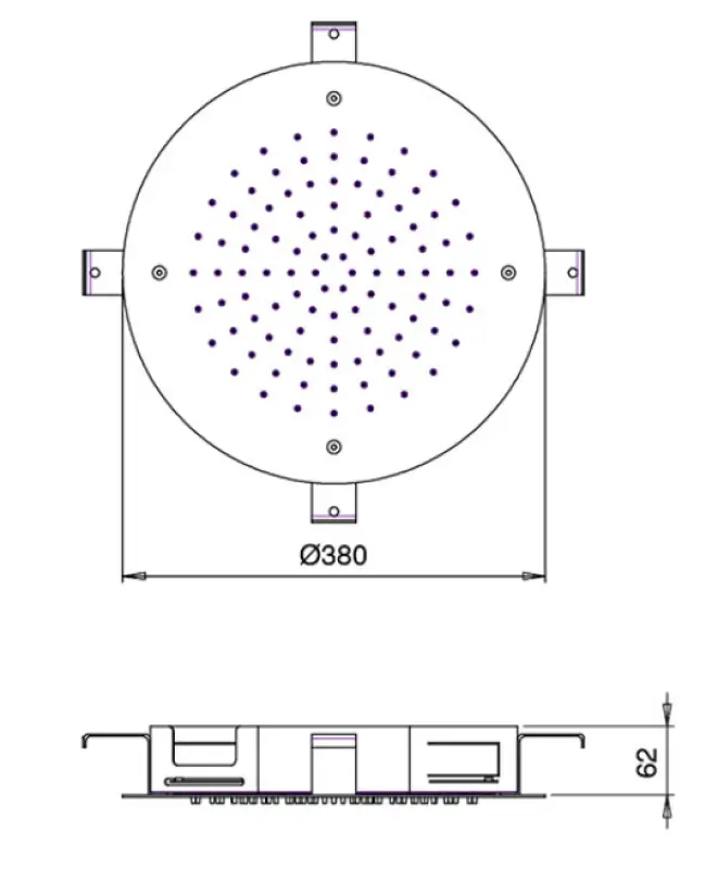 SB Round Temptation Sadesuihku upotettu 38 cm täysin ruostumatonta terästä 1208955798