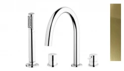 Waterevolution Flow 4-gats badkraan voor badrandmontage volledig PVD licht goud T138WGE