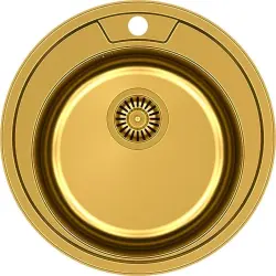 Aquadesign Ross pyöreä kultainen PVD pesuallas päällirakenteinen hanareiällä 1208955921