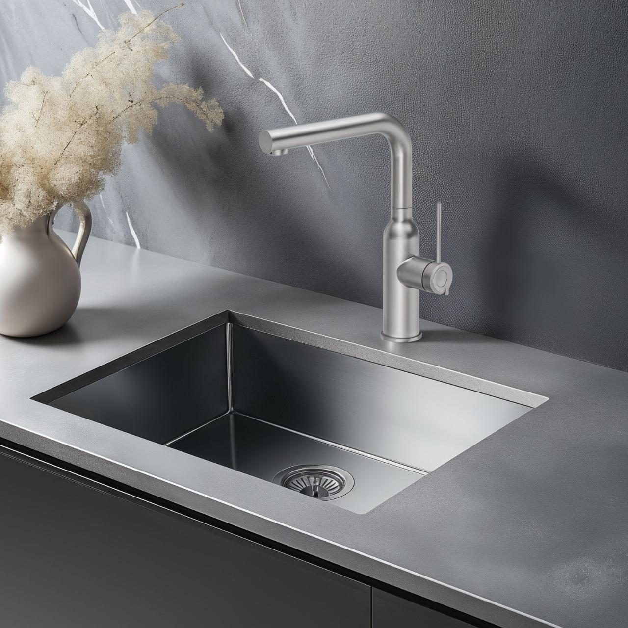 Quadri Stamford kitchen mixer tap with removable spout stainless steel 1208956081 - Productafbeelding 2