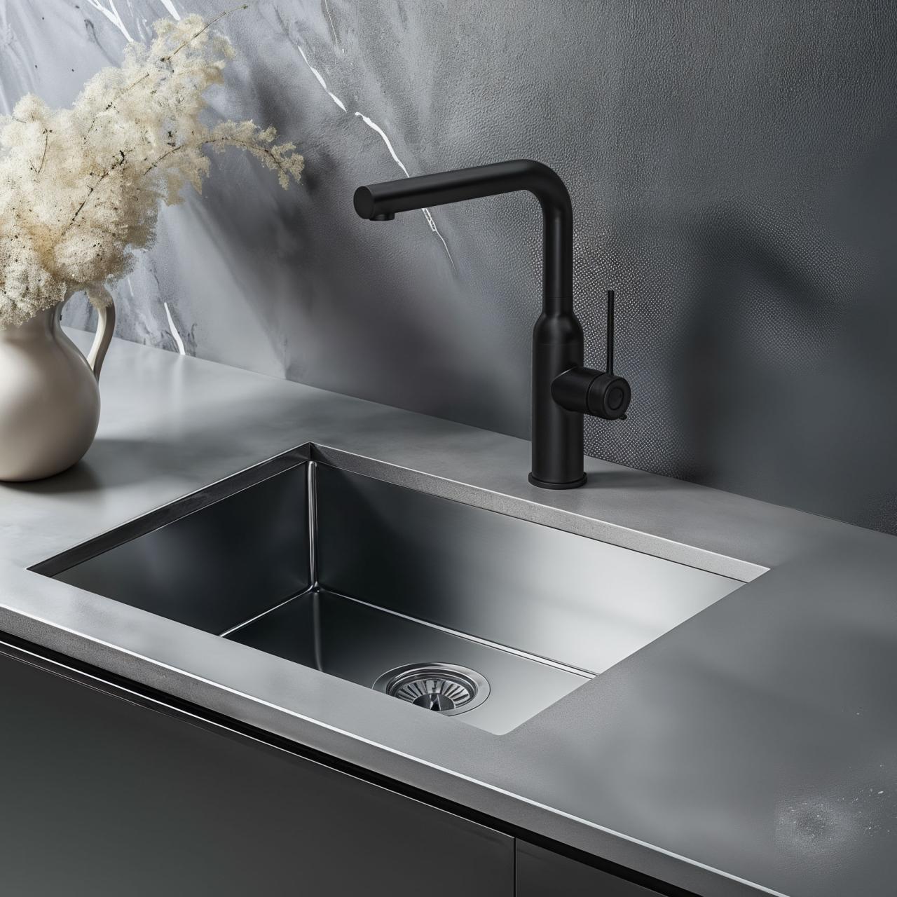 Quadri Stamford kitchen mixer tap with removable spout matte black 1208956082 - Productafbeelding 2
