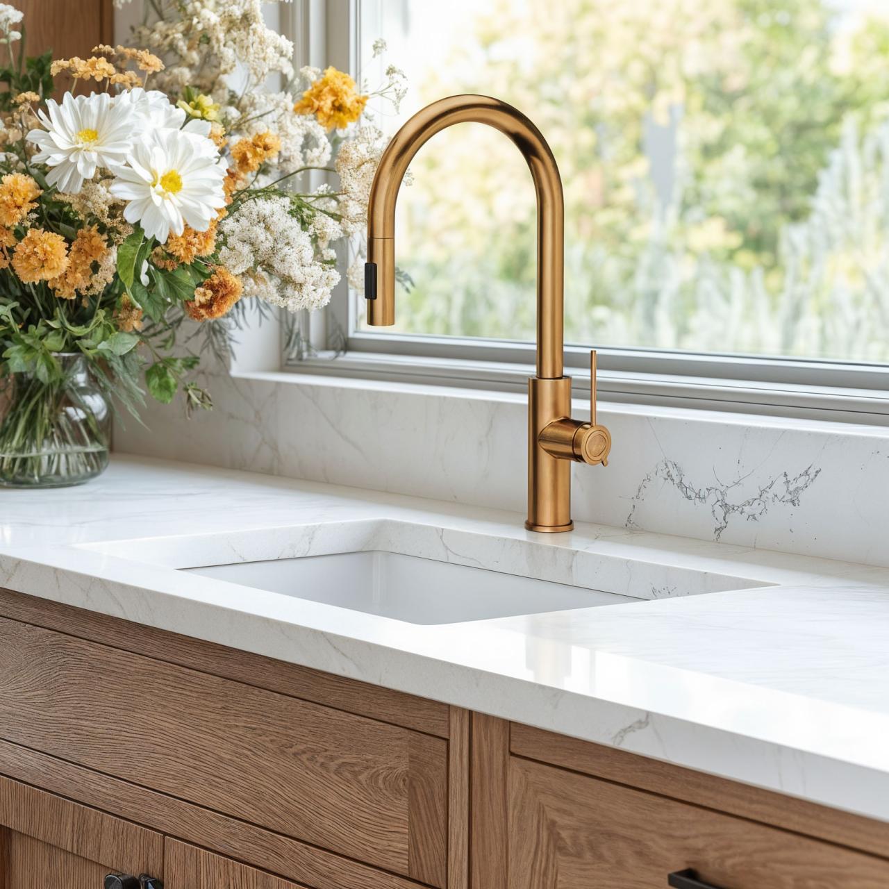Quadri Retford kitchen mixer copper with removable spout and spray setting 1208956086 - Productafbeelding 2