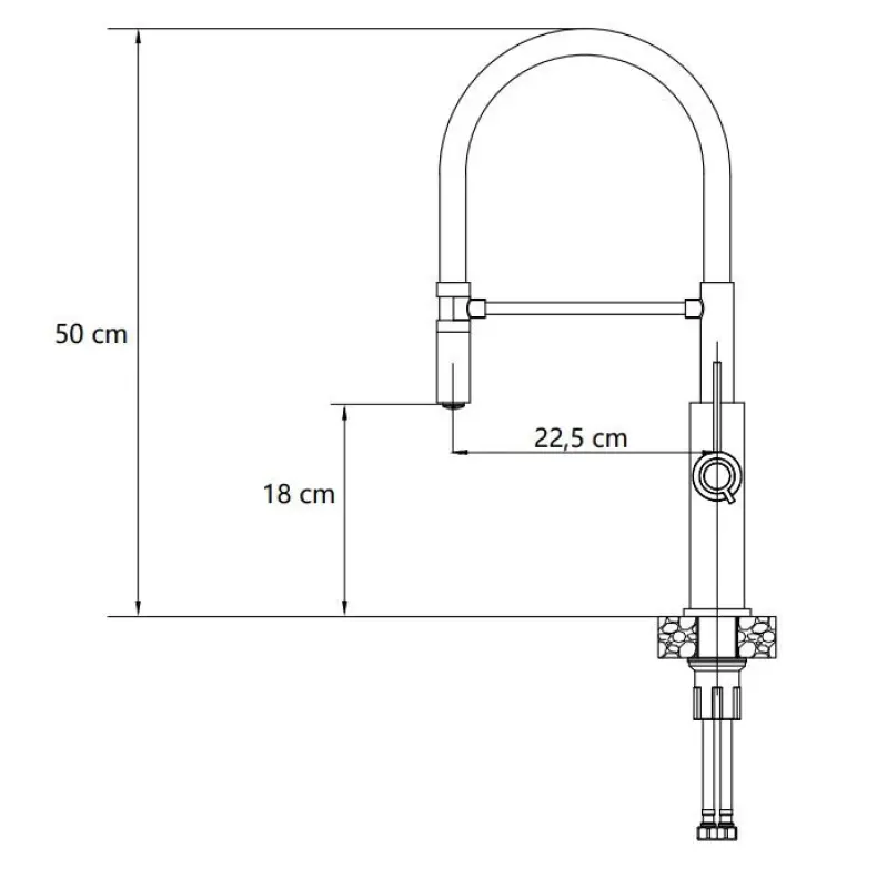Quadri Retford Kitchen Faucet Black with Copper Finish and Flexible Black Spout 1208956091