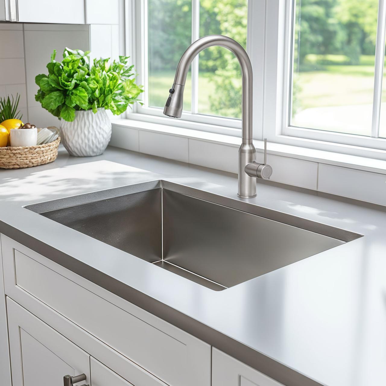 Quadri Stamford kitchen mixer stainless steel with removable spout and spray position 1208956096 - Productafbeelding 2
