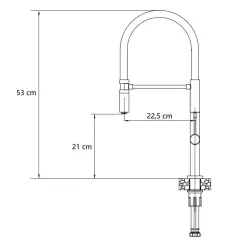 Quadri Brighton keukenkraan mat zwart met flexibele uitloop zwart 1208956103