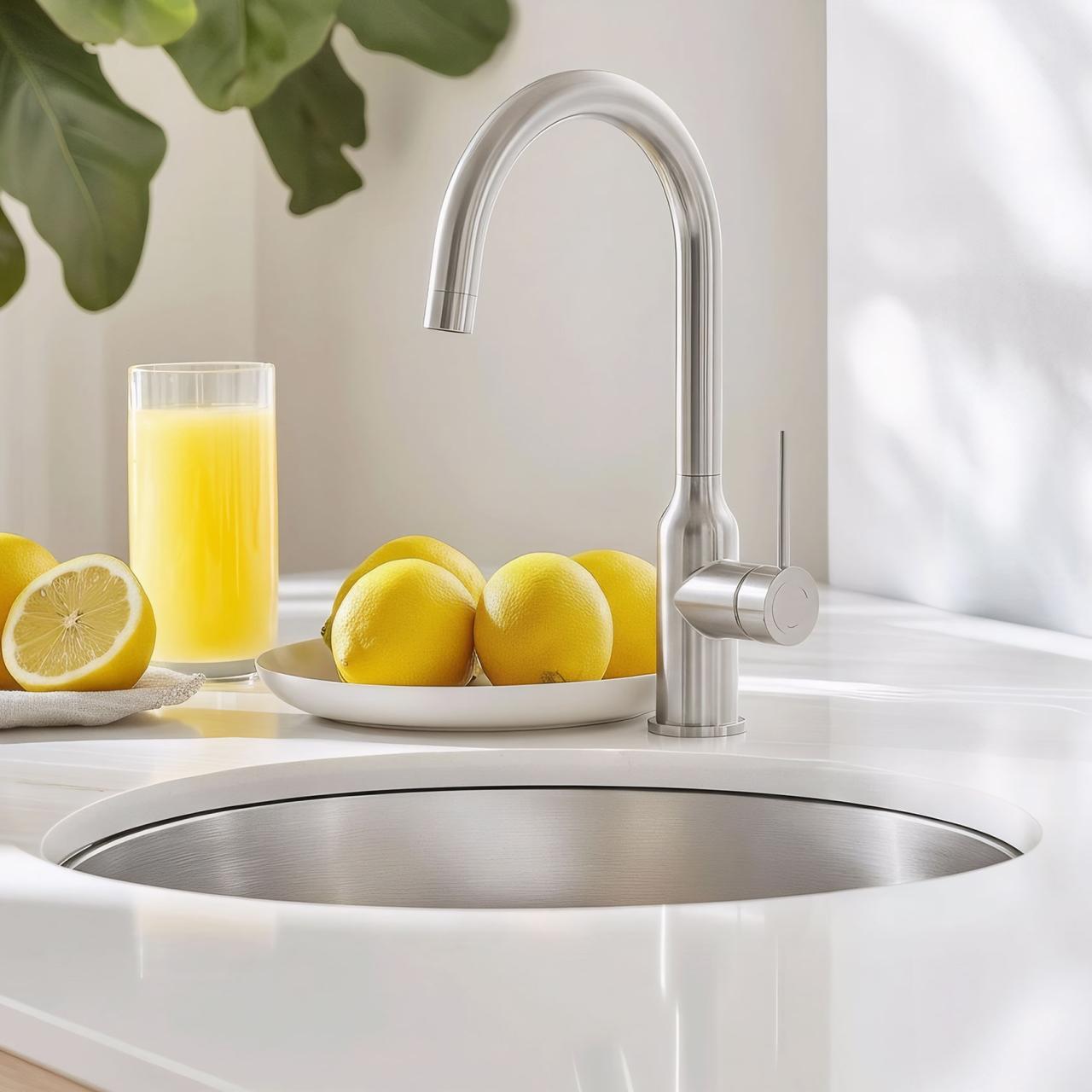Quadri Stamford kitchen mixer chrome with rotating round spout 1208956110 - Productafbeelding 2