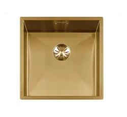 Lorreine 42WT-GOLD työtaso ruostumattomasta teräksestä valmistettu kultainen pesuallas 42x42cm upotettavaksi keramiikkaan tai luonnonkiveen