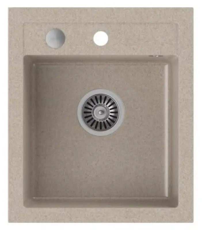 Quadri London granite sand beige sink 43x50 cm with tap hole 1208956319