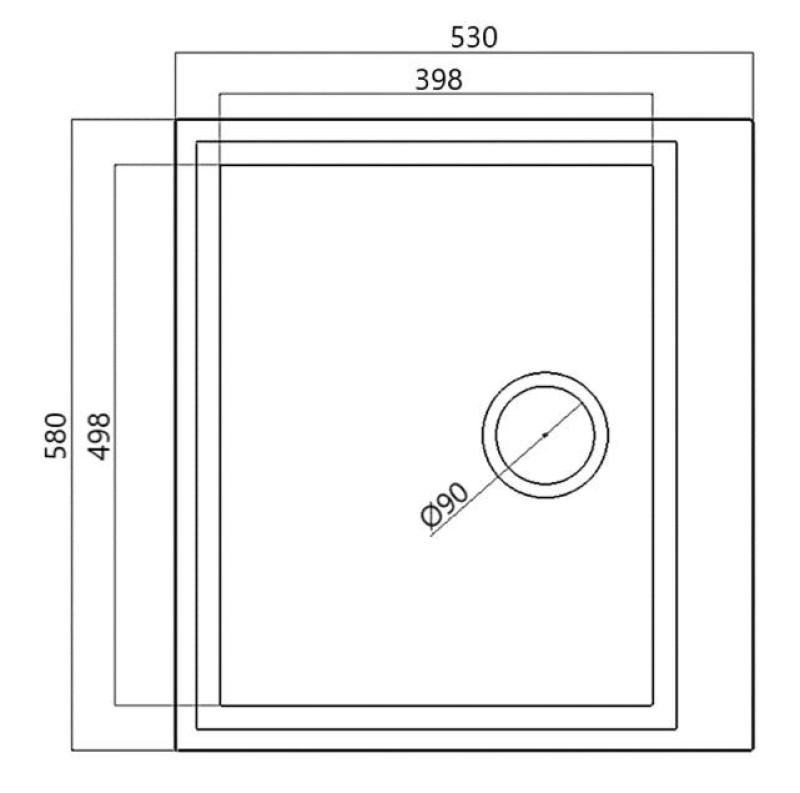 Musta uppoallas 58 x 53 cm, hananreikä ja ruostumattomasta teräksestä valmistettu tulppa 1208956732