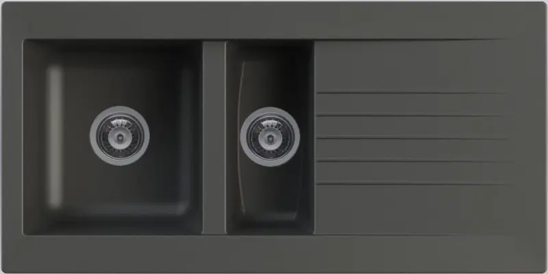 Ausmann Fibre 1,5 musta muovinen pesuallas, käännettävä, tippakourulla, 100 x 50 cm 1208956783