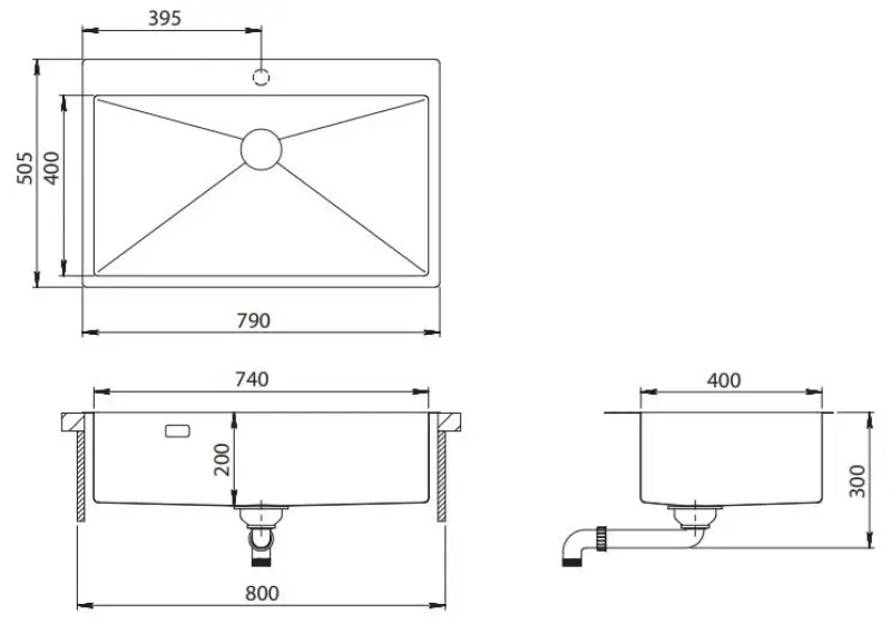 Ausmann Turt suuri aseenmetallin värinen PVD-antrasiittiallas 79x50mm hanareiällä, alapuolinen asennus, tasainen asennus ja päälle asennus 1208956940