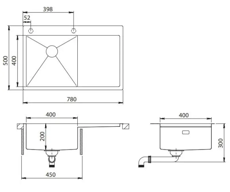 Ausmann Turt RVS spoelbak met afdruipgedeelte rechts 780x500mm opbouw en vlakbouw 1208956954

Ausmann Turt ruostumattomasta teräksestä valmistettu tiskiallas oikealla kuivausalueella, 780x500