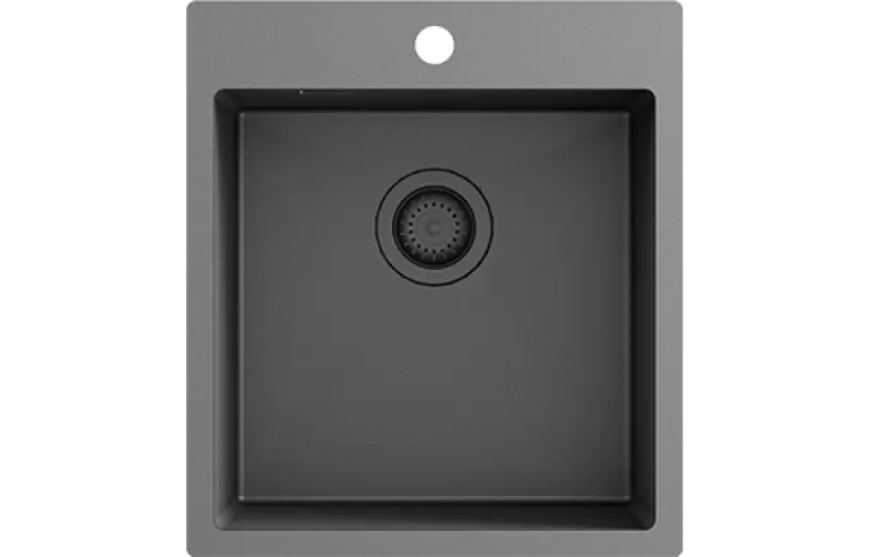 Ausmann Turt Gun Metal pesuallas 450x505mm hanareiällä, alakaapistoon, tasoon ja päälle asennettava 1208956960