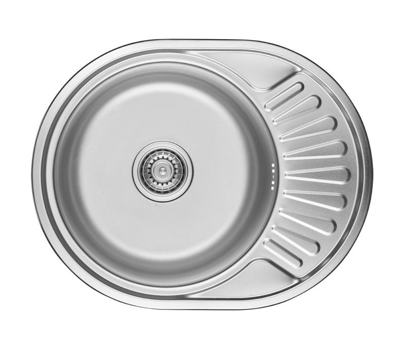 Ausmann Basic roestvrijstalen opbouw gootsteen met afdruiprek, omkeerbaar, 57x45 cm inclusief sifon 1208956973