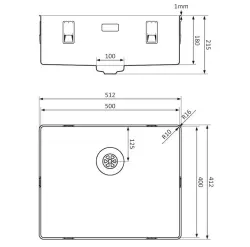 Lorreine 50SL1016 Slim pesuallas 50x40 cm taso- tai huulleasennus ruostumatonta terästä