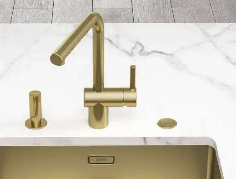 Franke Mythos Masterpiece BXM 210.50 PVD Kulta Pesuallas 500x410mm Tasoasennus ja Alusasennus 127.0674.362