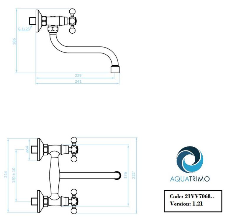 AquaTrimo Vivaldi klassinen keittiöseinähana kromi 21VV7068CM
