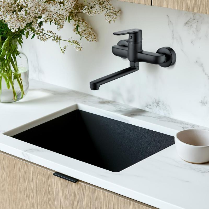 AquaTrimo Chopin musta seinähana alavirtauksella 235mm 21CP7075SW